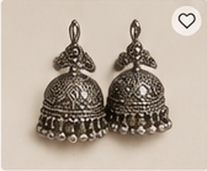 Oxidised Jhumka Earrings